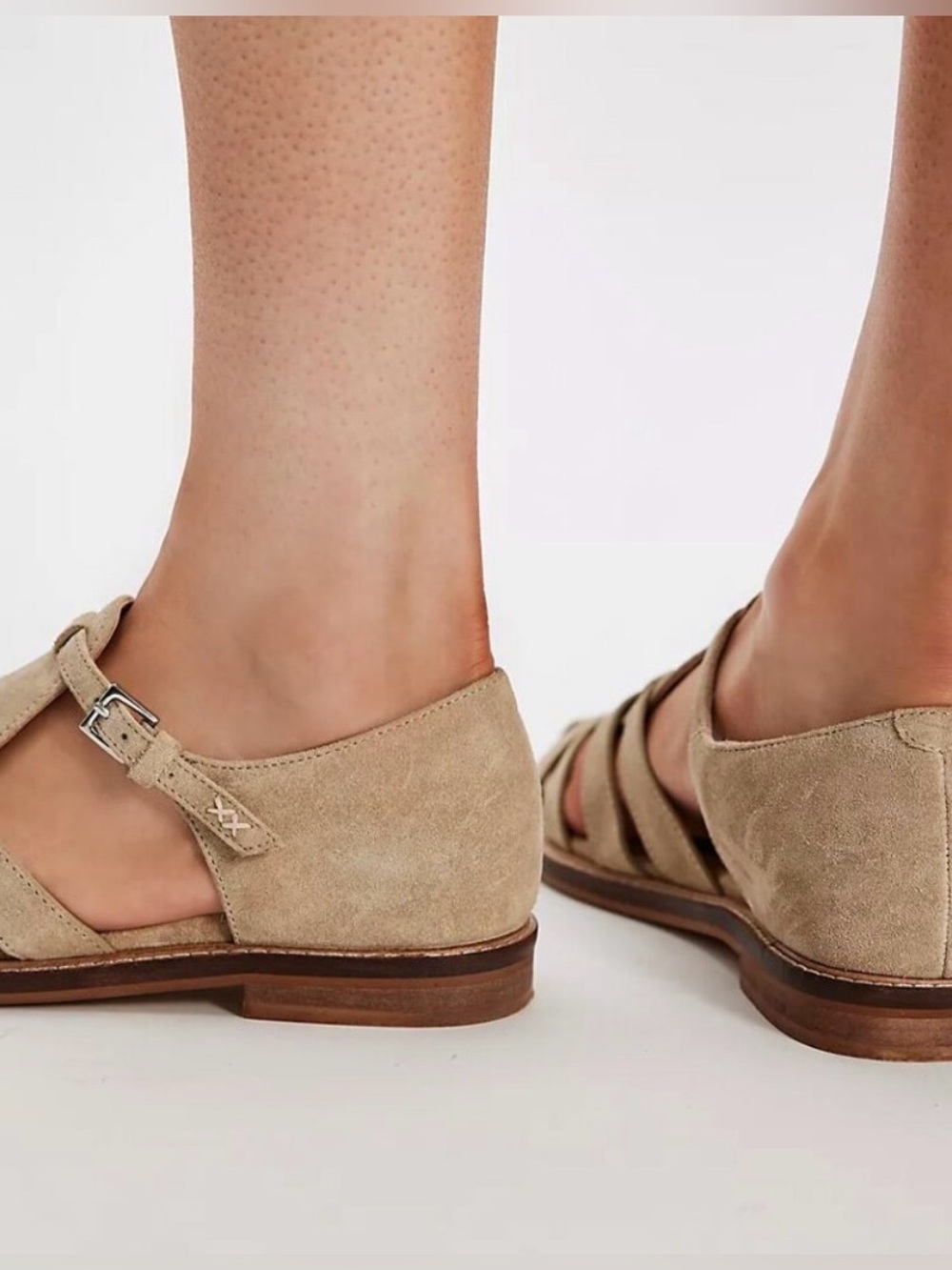 Free People Beige Suede Fisherman Sandals - Picture 5 of 9